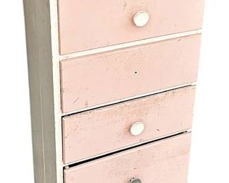 Vintage Solid Wood Kids Pink Dresser