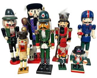 Eight Wooden Nutcrackers Christmas