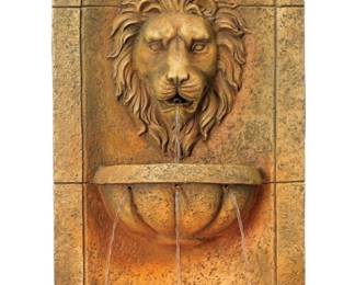 Faux Stone Lion Head Wall Fountain New