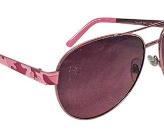 Pink Camo Metal Aviator Sunglasses