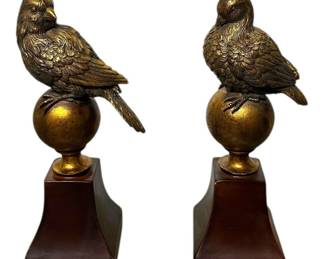 Brass Bird Bookends Decor