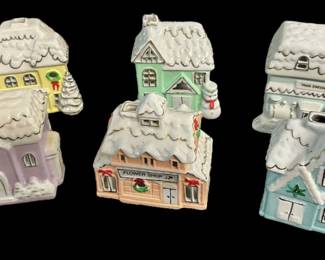 Victorian Holiday Village Candleholders