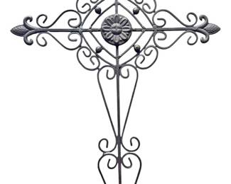 Wrought Iron Wall Cross Decor