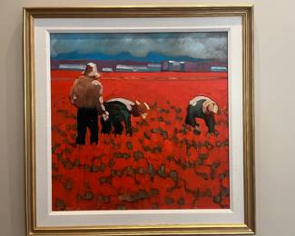 $1890. Pierce Milholland "Hats in the Sun". 30" x 30"