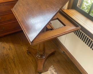 Library stand shown open.