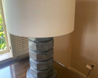 $290 Metal base lamp. 30.5”H shade is a 18.75” diameter