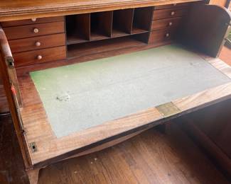 Chest with writing surface open.