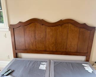 $120. King Headboard 76.5" x 54"h x 2"d. Available for online purchase per sale description details Wednesday at 7 pm.