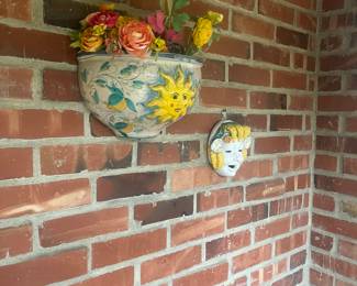 Italian pottery pieces available for in person purchase on Friday and Saturday