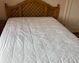 $260 for the headboard Guy Chaddock headboard shown with full mattress and box spring. 60”W x 46.5”H Mattress and box spring $40