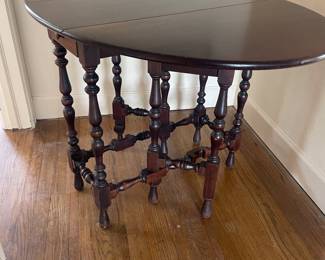 Table shown open to an oval. 45.5” W when open. Dining height of 30” makes it a great table for a small space