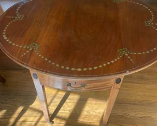 Drop leaf table shown open 42” round