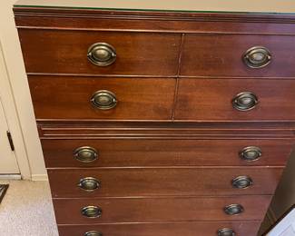 $460 6-drawer antique dresser. 34.5”W x 19”D x 45”H.