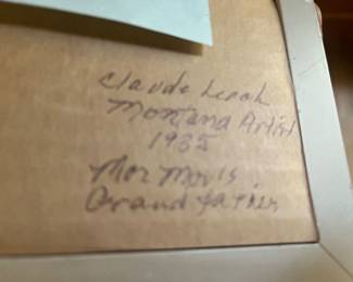 back of the Claude Leach painting