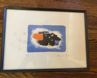 $600. Venetian artist, Edmondo Bacci, signed lithograph 4/30. Framed 14" x 10.25". Art 6.5" x 4.75"