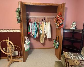 Quilts and quilting supplies.