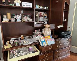 Vintage salts, toothpick holders, and candle holders.