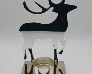 FIGI Reindeer Silver Plated Candle Holder With Candle