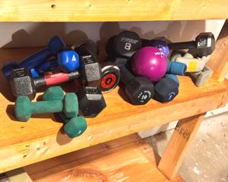 Over A Dozen Dumbbells