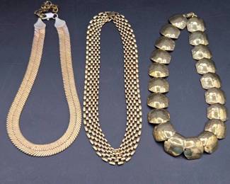 Bundle Of Gold Color Necklaces