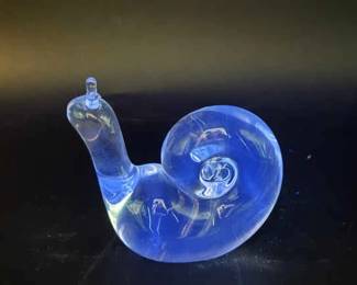 Signed Steuben Crystal Snail