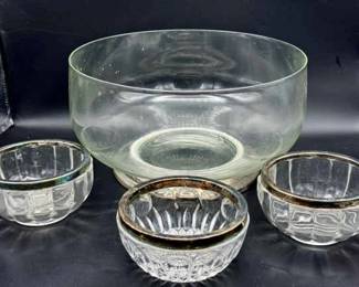 (4) Silverplate & Glass Bowls