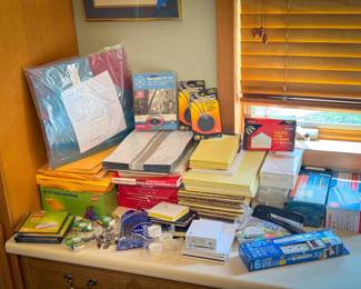 Large Mixed Lot of Office Supplies – Paper, Envelopes, Surge Protector & More