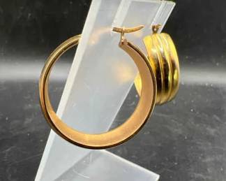 1” Steeltime Golden Hoop Earrings
