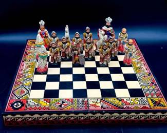 Inca and Spanish conquistadors Chess Set
