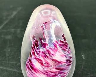 Egg Shaped Glass Paperweight
