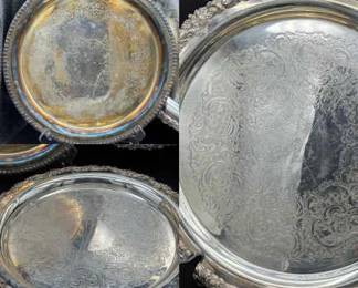 (3) Silverplate Platters