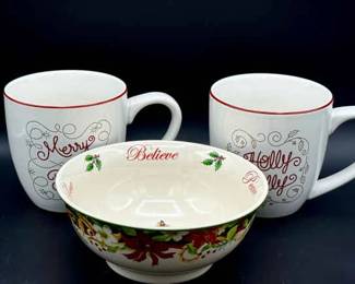 (3) Christmas Dishes Feat. Spode Christmas Tree