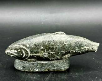 Inuit Soapstone Fish Carving
