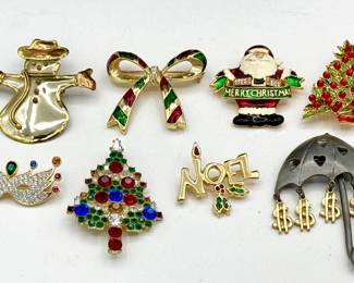 Fun Pins Lot ft. Santa & Christmas Jewelry
