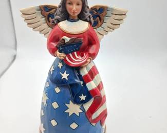 Jim Shore Heartwood Creek "Bless The Stars And Stripes" Patriotic Angel/Flag Figurine