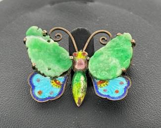 Silver Stamped Butterfly Pin