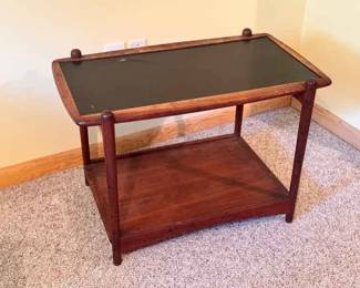 Black Top Wooden Side Table