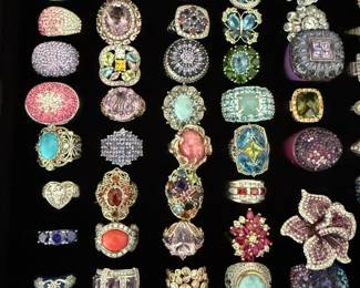 Various sterling silver rings with genuine gems