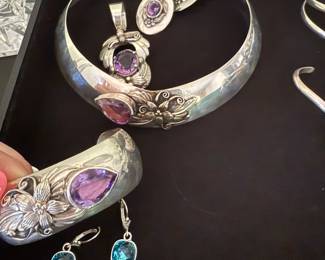 Genuine amethyst and sterling handmade