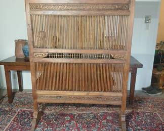 This room screen, y'all! And yes, you guessed it, 100% solid hand carved Teak! Incredible workmanship, as fine as the day it was made over 30 years ago! 51x67. $400.
