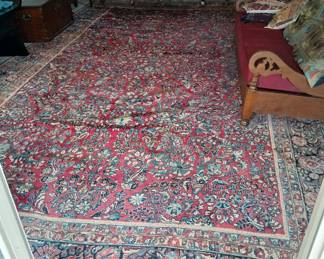 There simply aren't enough adjectives to describe this early 20th Century Karastan rug! A massive 11 x 20 feet, with the thickest pile I've ever seen - at least an inch thick! The rug was purchased (gently used, from a family friend) in the late 60s, when our clients' parents were living in Midtown Memphis. In the mid-70's, it was Insured for $10,000 – nearly $60K in today's money! It could use a light cleaning, and the edge along the sliding glass doors is just a bit faded, but otherwise in great condition. No worn spots, at all. $6,000.
