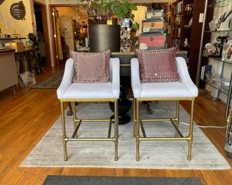 Velvet and Gold Barstools - 34 x 20 1/2 x 22 - $50 + tax each