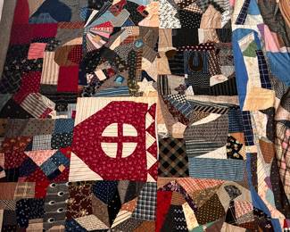 Signed Crazy Quilt, sewn by the family’s ancestor