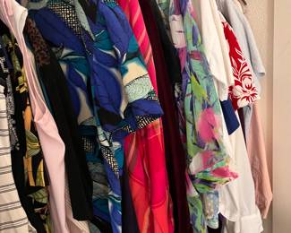 A LARGE amount of women's clothing! Sizes S-M-L, from the 1990s-2010s. Very colorful & eclectic!