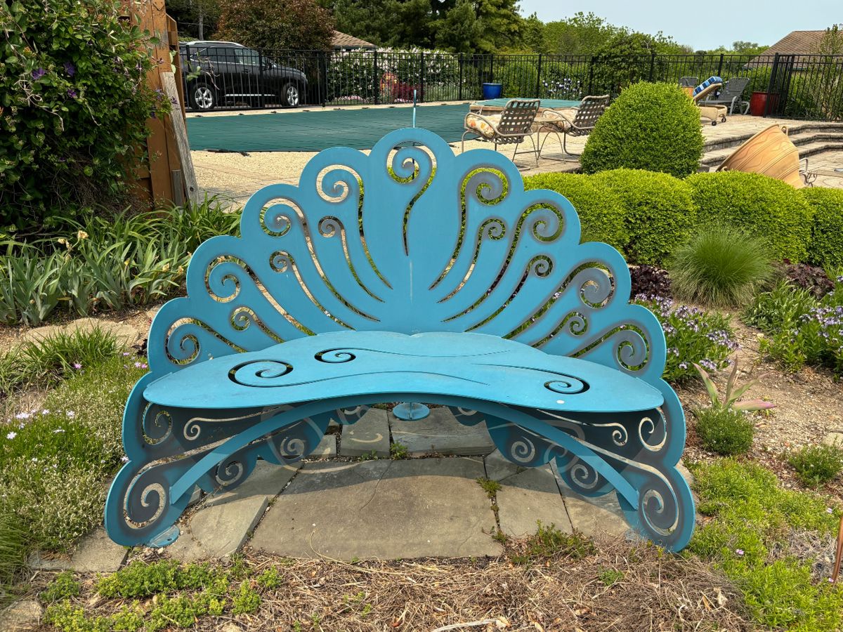 Blue Peacock Bench - Front