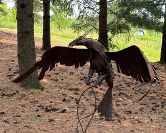 Metal Eagle on Stand