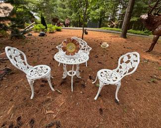 White Wrought Iron Patio Set