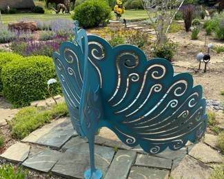 Blue Peacock Bench - Back