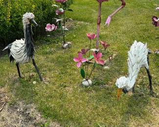 2 White Baby Flamingos