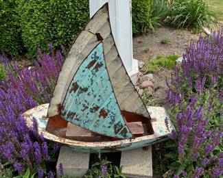 Metal Sail Boat Decor